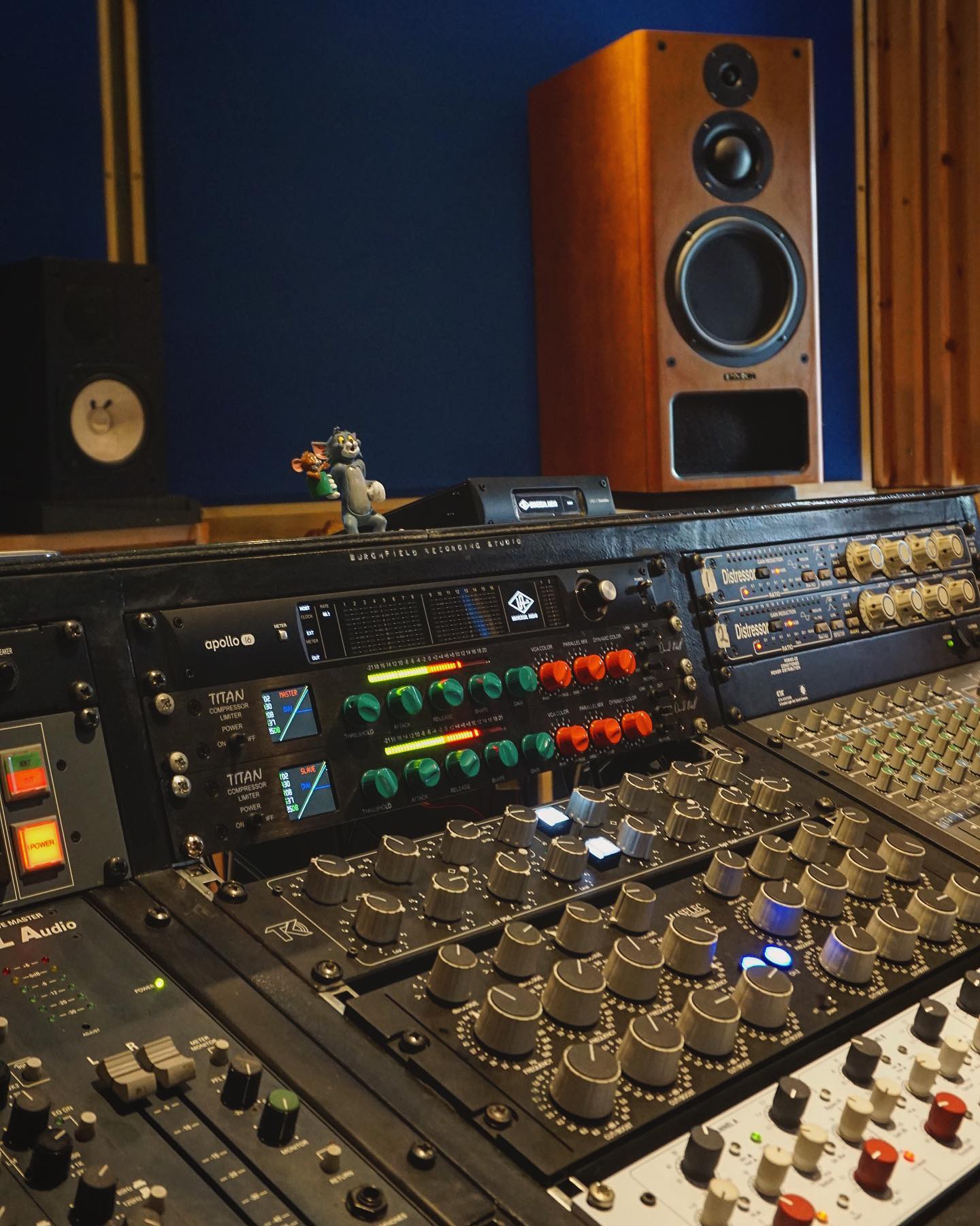 SSL X-Desk with Titan compressors, Distressors and monitors